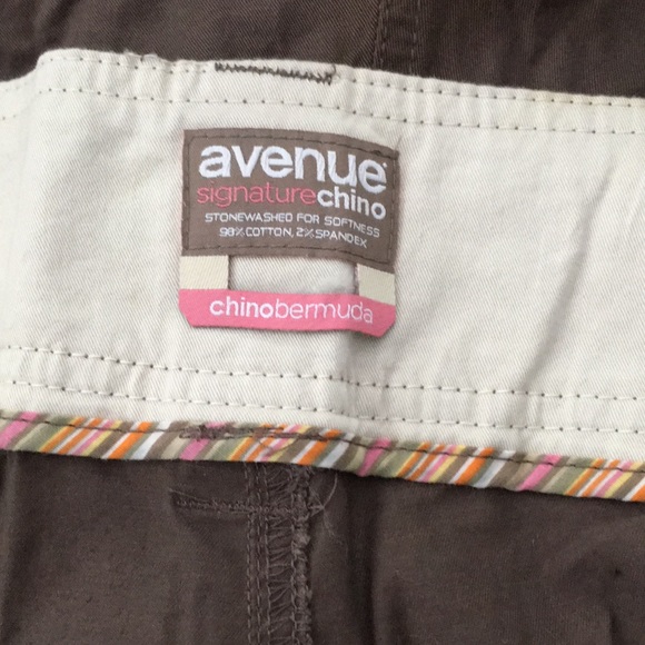 30W Cocoa Brown Chino Bermuda Shorts from Avenue - Picture 3 of 17